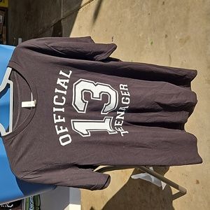 Black t-shirt  "officially 13 teenager"